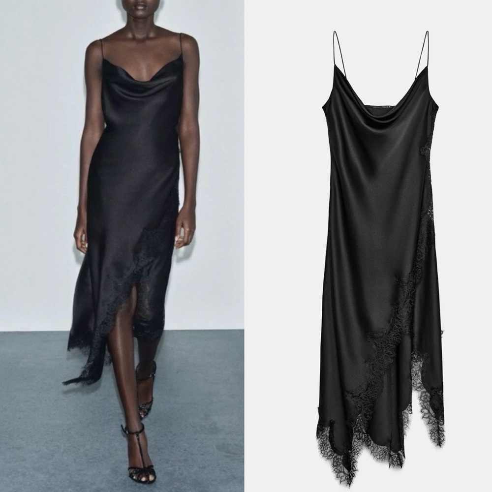 ZARA SATIN LACE DRESS ZW COLLECTION